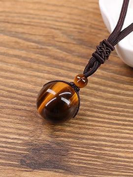 Tiger Eye Stone Pendant Necklace